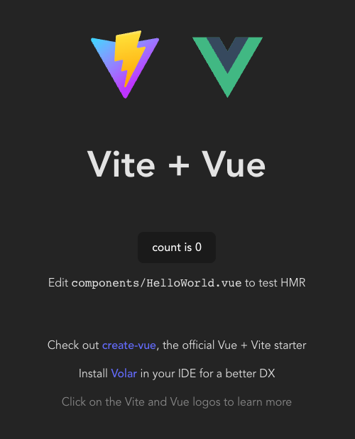 HelloWorld.vue on a browser