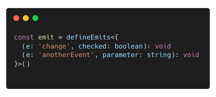 Example of adding another event to defineEmits