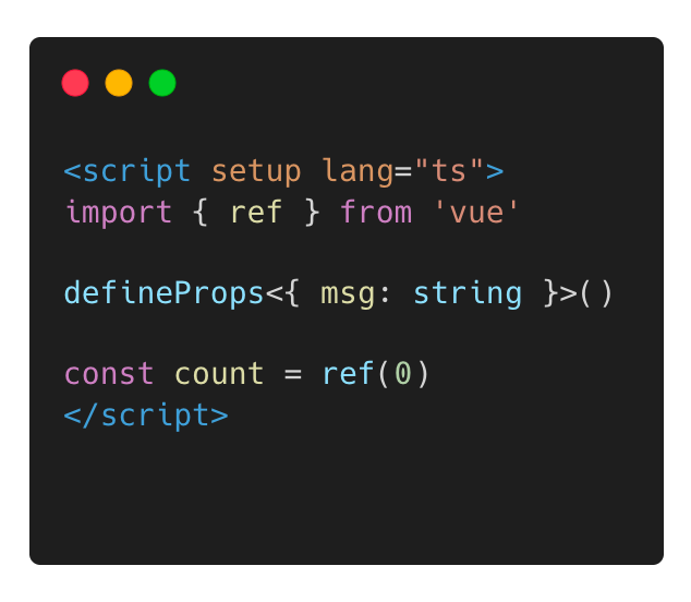 Script setup default for HelloWorld.vue